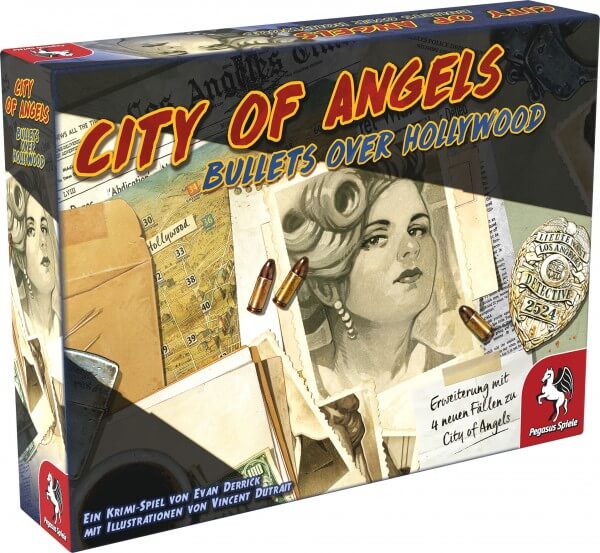 City of Angels Brettspiel Bullets over Hollywood Erweiterung Verpackung Vorderseite Pegasus Spielgetuschel.jpg
