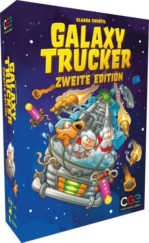 Galaxy Trucker Zweite Edition Brettspiel Verpackung Vorderseite Heidelbär Games Spielgetuschel.jpg
