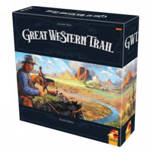 Great Western Trail (Zweite Edition) Brettspiel Verpackung Vorderseite Asmodee Spielgetuschel.png