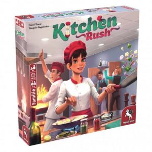 Kitchen Rush Brettspiel Verpackung Vorderseite Pegasus Spielgetuschel.jpg