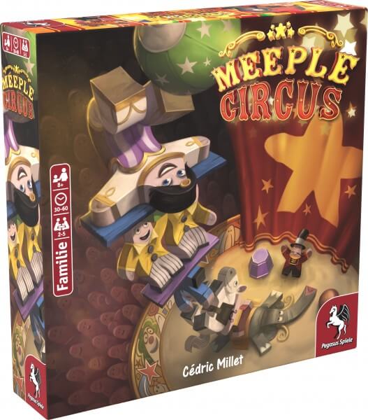 Meeple Circus Brettspiel Verpackung Vorderseite Pegasus Spielgetuschel.jpg