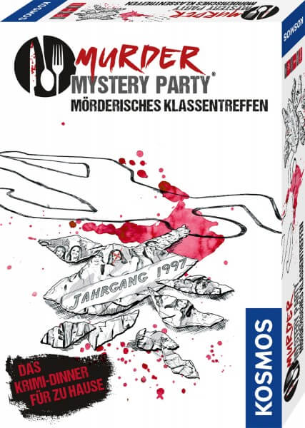Murder Mystery Party Mörderisches Klassentreffen Krimidinner Verpackung Vorderseite Kosmos Spielgetuschel.jpg