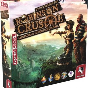 Robinson Crusoe Abenteuer auf der verfluchten Insel Brettspiel Vorderseite Pegasus Spielgetuschel.jpg