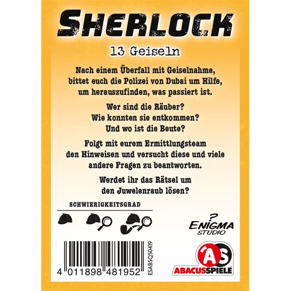 Sherlock 13 Geiseln Kartenspiel Verpackung Rückseite ABACUSSPIELE Spielgetuschel.jpg