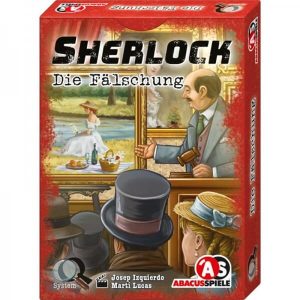 Sherlock Die Fälschung Rätselspiel Verpackung Vorderseite Abacus Spiele Pegasus Spielgetuschel.jpg