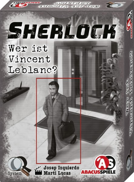 Sherlock Wer ist Vincent Leblanc Kartenspiel Rätselspiel Verpackung Vorderseite Abacus Spiele Pegasus Spielgetuschel.jpg