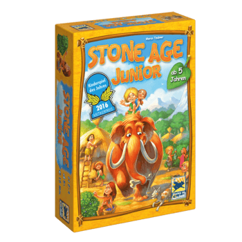 Stone Age Junior Brettspiel Verpackung Vorderseite Asmodee Spielgetuschel.png