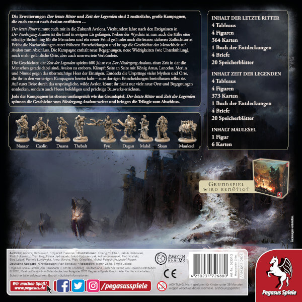 Tainted Grail Brettspiel Der letzte Ritter  Zeit der Legenden Erweiterung Verpackung Rückseite Pegasus Spielgetuschel.jpg