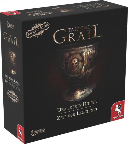 Tainted Grail Brettspiel Der letzte Ritter  Zeit der Legenden Erweiterung Verpackung Voderseite Pegasus Spielgetuschel.jpg