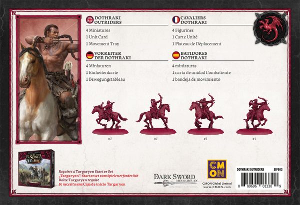 A Song of Ice & Fire Tabletop Dothraki Outriders Erweiterung Verpackung Rückseite Asmodee Spielgetuschel.jpg