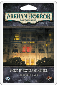 Arkham Horror Das Kartenspiel Mord im Excelsior Hotel Erweiterung Verpackung Vorderseite Asmodee Spielgetuschel