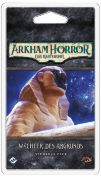 Arkham Horror Das Kartenspiel Wächter des Abgrunds Erweiterung Verpackung Vorderseite Asmodee Spielgetuschel
