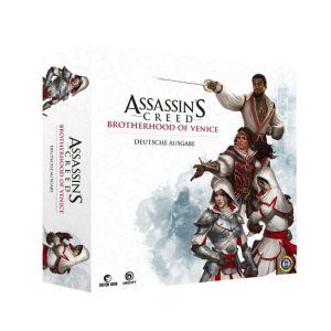 Assassins Creed Brotherhood of Venice Brettspiel Verpackung Vorderseite Heidelbär Spielgetuschel