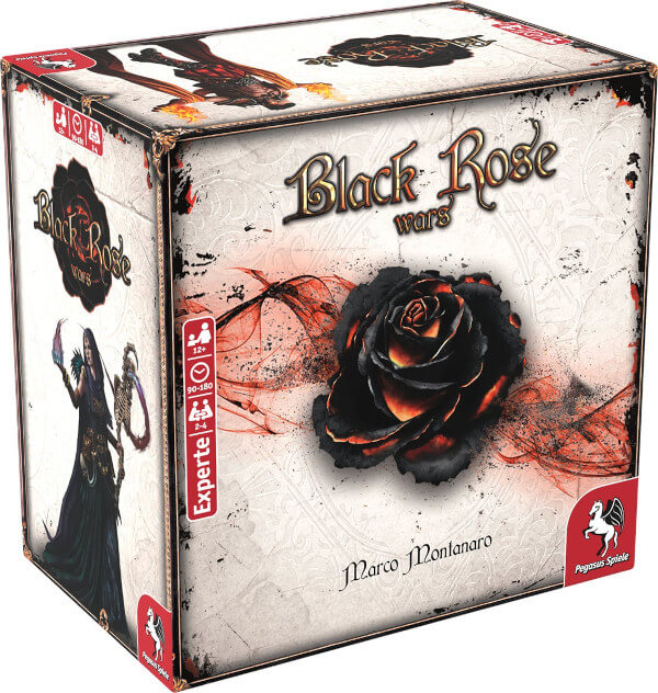 Black Rose Wars Brettspiel Verpackung Vorderseite Pegasus Spielgetuschel