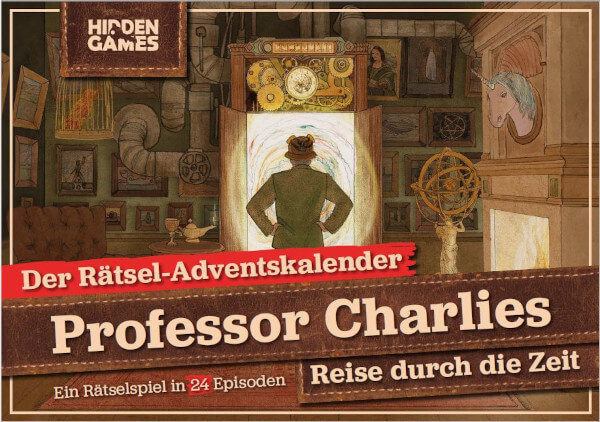 Hidden Games Professor Charlies Reise durch die Zeit Verpackung Vorderseite Hidden Games Spielgetuschel