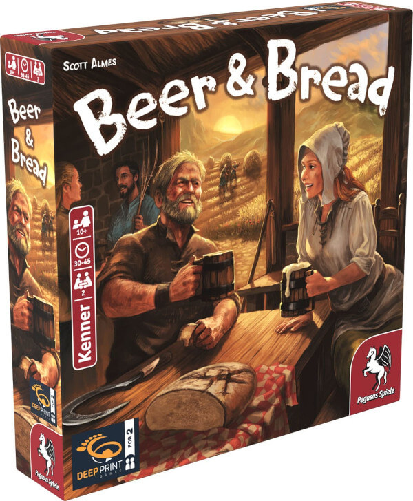 Beer & Bread Brettspiel Verpackung Vorderseite Pegasus Spielgetuschel