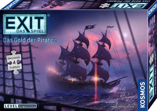 EXIT Das Spiel Puzzle Das Gold der Piraten Brettspiel Verpackung Vorderseite Kosmos Spielgetuschel