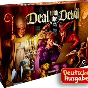 Deal with the Devil Brettspiel Verpackung Vorderseite Heidelberger Spieleverlag Spielgetuschel