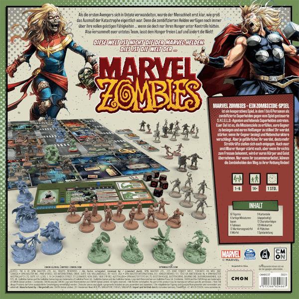Marvel Zombies Ein Zombicide Spiel Verpackung Rückseite Asmodee Spielgetuschel