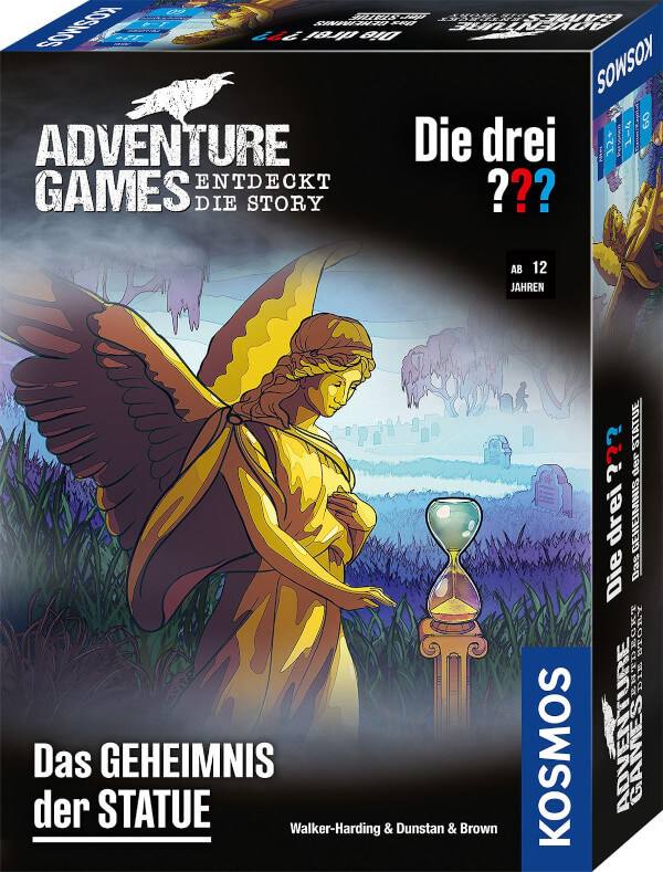 Adventure Games Die drei Fragezeichen Das Geheimnis der Statue Spiel Verpackung Vorderseite Kosmos Spielgetuschel