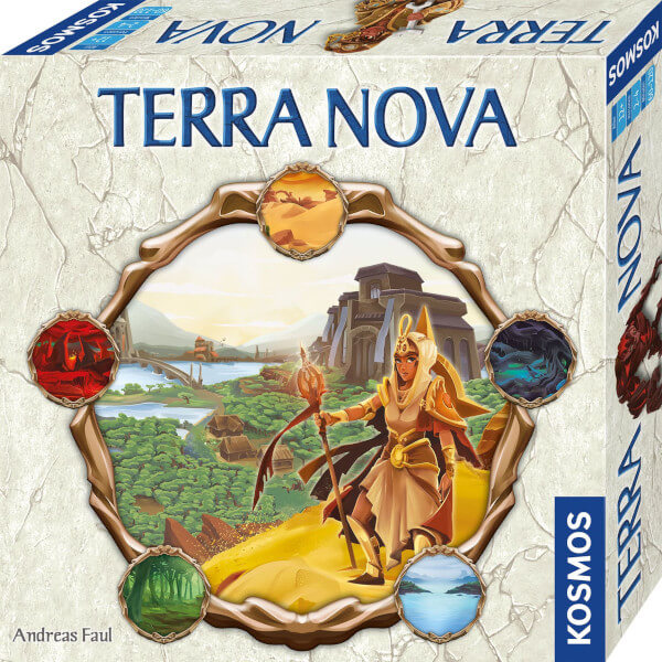Terra Nova Brettspiel Verpackung Vorderseite Kosmos Spielgetuschel