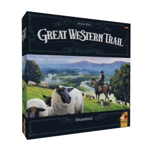 Great Western Trail Neuseeland Brettspiel Verpackung Vorderseite Asmodee Spielgetuschel