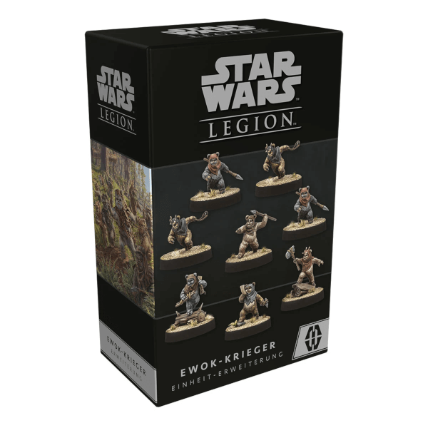 Star Wars Legion Tabletop Ewok-Krieger Erweiterung Verpackung Vorderseite Asmodee Spielgetuschel