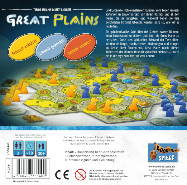 Great Plains Brettspiel Verpackung Rückseite Asmodee Spielgetuschel