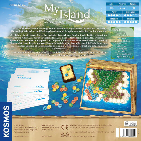 My Island Brettspiel Verpackung Rückseite Kosmos Spielgetuschel