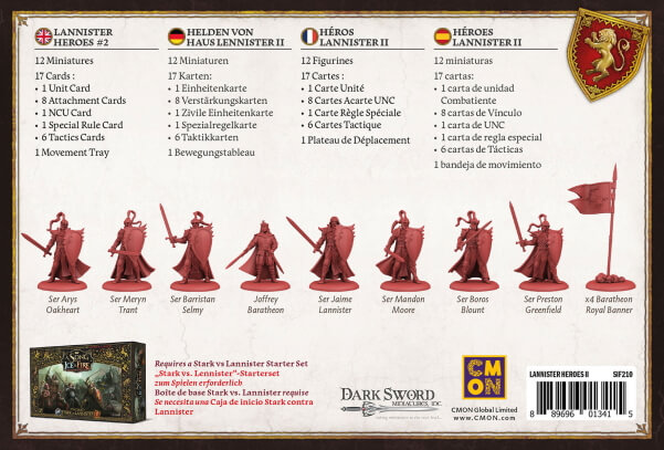 A Song of Ice and Fire Tabletop Lannister Heroes 2 Helden von Haus Lennister 2 Erweiterung Verpackung Rückseite Asmodee Spielgetuschel.jpg