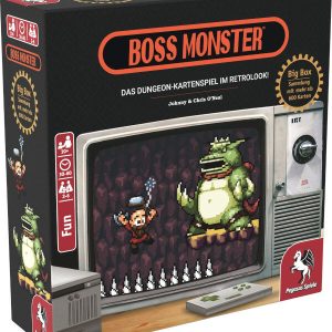 Boss Monster Big Box Kartenspiel Verpackung Vorderseite Pegasus Spielgetuschel