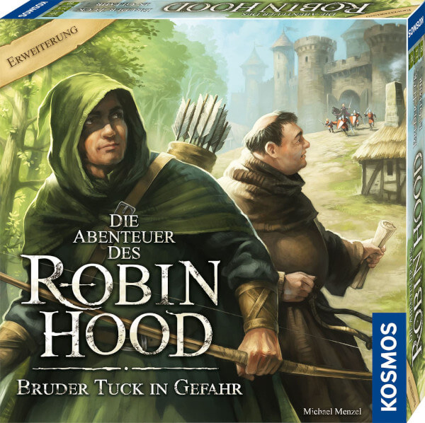 Die Abenteuer des Robin Hood Brettspiel Bruder Tuck in Gefahr Erweiterung Verpackung Vorderseite Kosmos Spielgetuschel