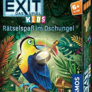 EXIT Das Spiel Kids Rätselspaß im Dschungel Verpackung Vorderseite Kosmos Spielgetuschel
