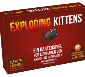 Exploding Kittens Kartenspiel Verpackung Vorderseite Asmodee Spielgetuschel.png