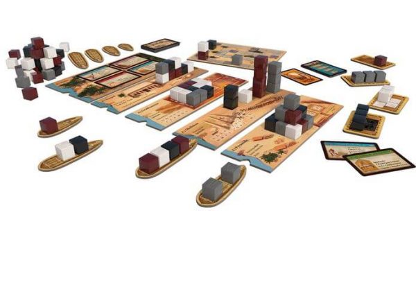 Imhotep Baumeister Ägyptens Brettspiel Spielaufbau Kosmos Spielgetuschel.jpg