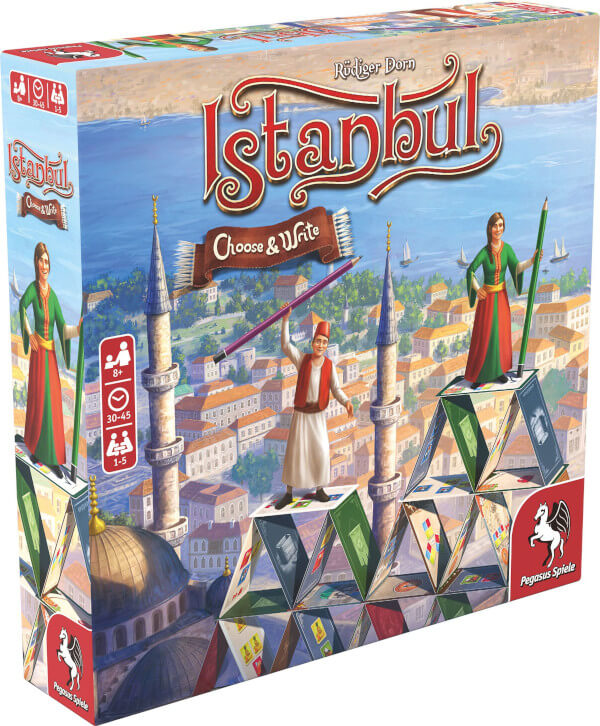 Istanbul Choose & Write Brettspiel Verpackung Vorderseite Pegasus Spielgetuschel