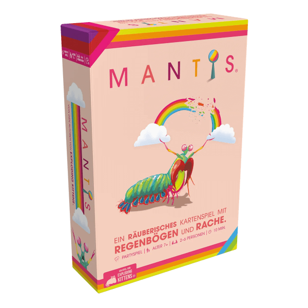 Mantis Partyspiel Verpackung Vorderseite Asmodee Spielgetuschel