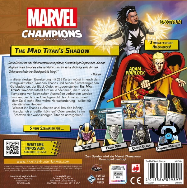 Marvel Champions Das Kartenspiel The Mad Titans Shadow  Erweiterung Verpackung Rückseite Asmodee Spielgetuschel.jpg