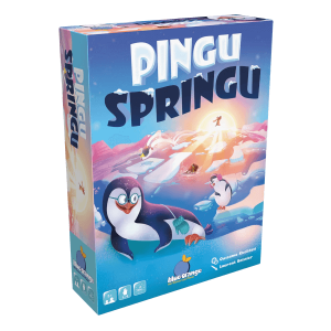 Pingu Springu Brettspiel Verpackung Vorderseite Asmodee Spielgetuschel