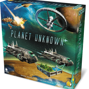 Planet Unknown Brettspiel Verpackung Vorderseite Strohmann Games Spielgetuschel