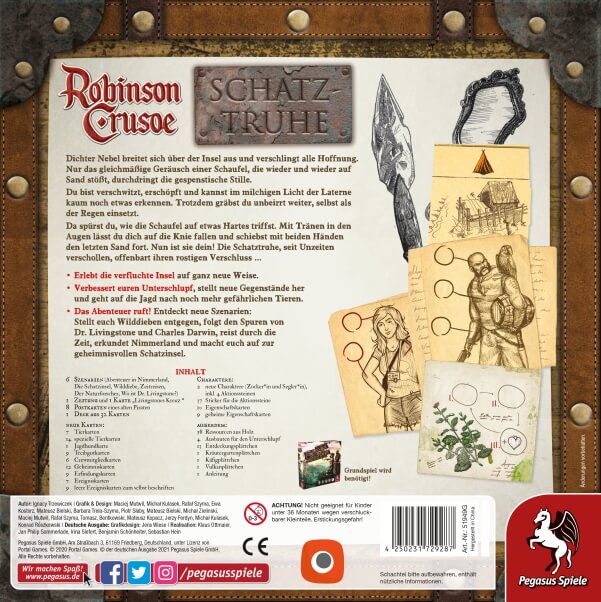 Robinson Crusoe Brettspiel Schatztruhe Erweiterung Verpackung Rückseite Pegasus Spielgetuschel.jpg