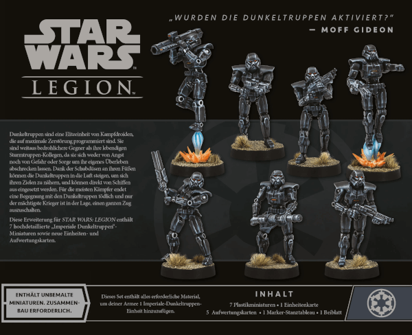 Star Wars Legion Tabletop Imperiale Dunkeltruppen Erweiterung Verpackung Rückseite Asmodee Spielgetuschel