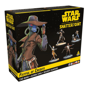 Star Wars Shatterpoint Tabletop Fistful of Credits Squad Pack („Für eine Handvoll Credits“) Erweiterung Verpackung Vorderseite Asmodee Spielgetuschel