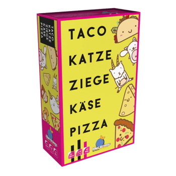 Taco Katze Ziege Käse Pizza Kartenspiel Verpackung Vorderseite Asmodee Spielgetuschel.png