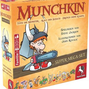 Munchkin Fantasy Super-Mega-Set Kartenspiel Verpackung Vorderseite Pegasus Spielgetuschel