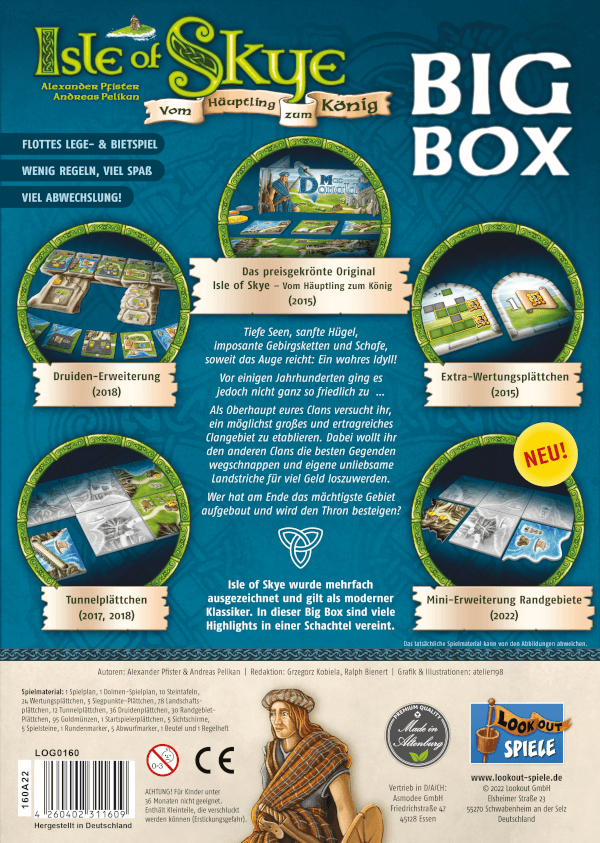 Isle of Skye Big Box Brettspiel Verpackung Rückseite Asmodee Spielgetuschel