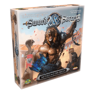 Sword & Sorcery Brettspiel Mythen aus der Arena Erweiterung Verpackung Vorderseite Asmodee Spielgetuschel