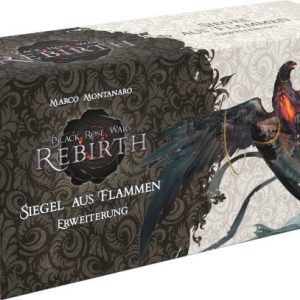 Black Rose Wars Rebirth Brettspiel Siegel aus Flammen Erweiterung Verpackung Vorderseite Pegasus Spielgetuschel