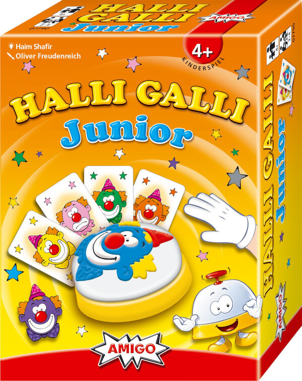 Halli Galli Junior Kinderspiel Verpackung Vorderseite Amigo Spielgetuschel