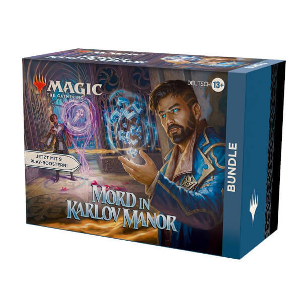 Magic the Gathering TCG Mord in Karlov Manor Bundle Verpackung Vorderseite Wizards of the Coast Spielgetuschel
